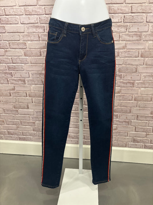 Nina Rossi Jeans, Dark denim/red, 3, New With Tags