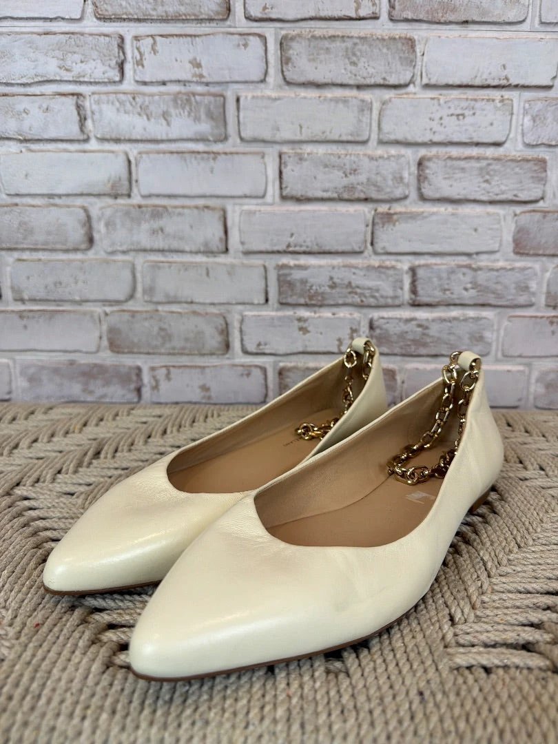 Antonio Melani Flats, White/gold, 8.5, Used - Good