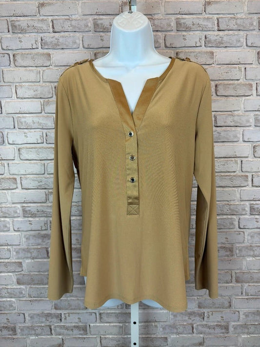 White House Black Market Top - Shirt – White House Black Market Shirt, Beige, Medium, Used - Good