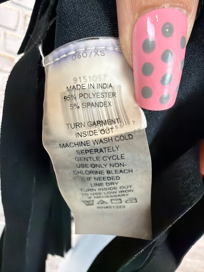 Vince Camuto Faux Suede Fringe Shirt, Black, XS, Used - Excellent