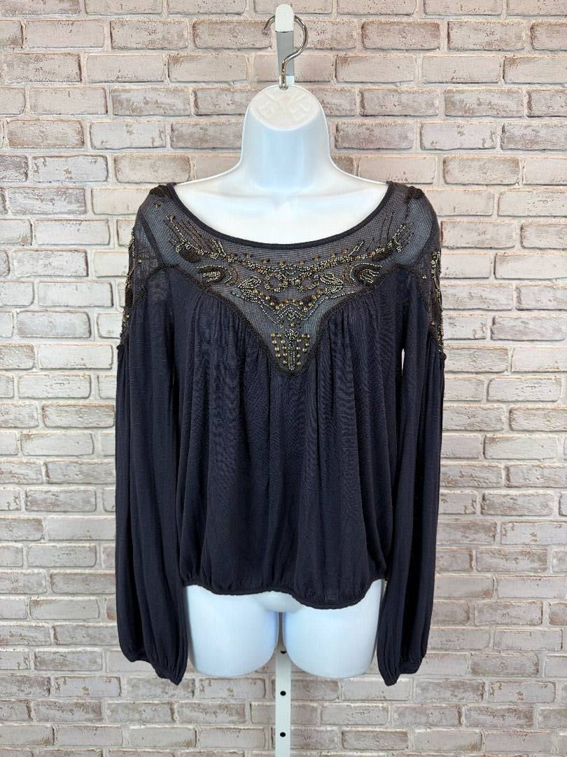 Free People Shirt, Grey multi, XS, Used - Good