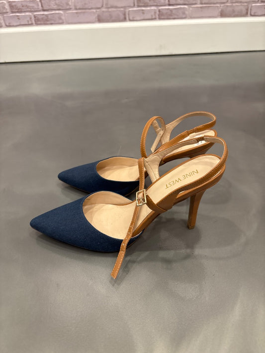 Nine west Heels, Blue multi, 8.5, Used - Good