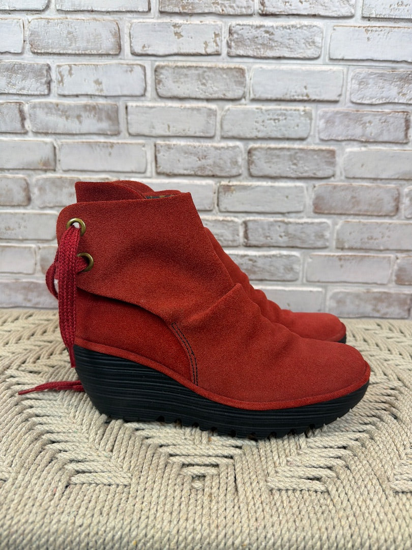 Fly London Boots, Red, 38, Used - Good
