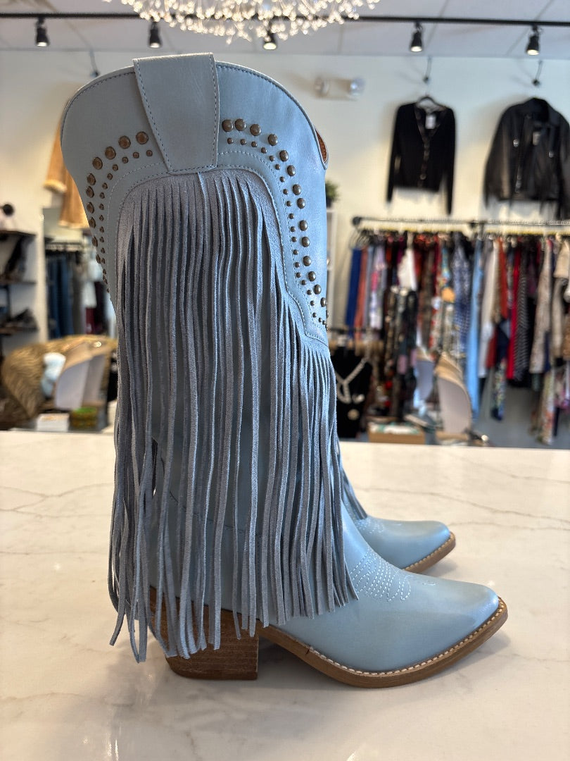 Beast fashion Cowgirl boots, Blue, 5.5