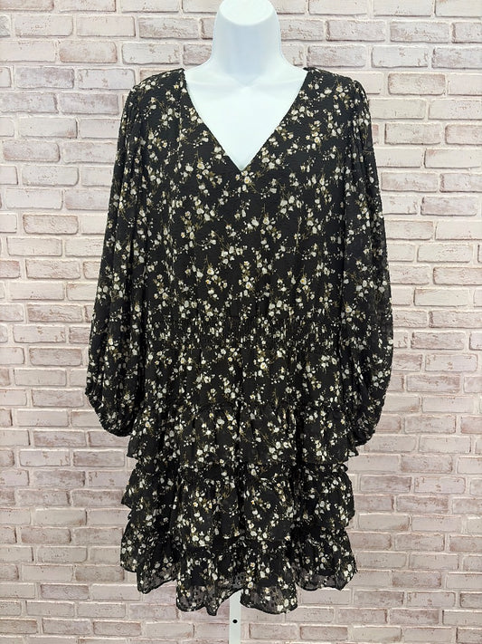 Vince Camuto Dress, Black floral, XL, Used - Good
