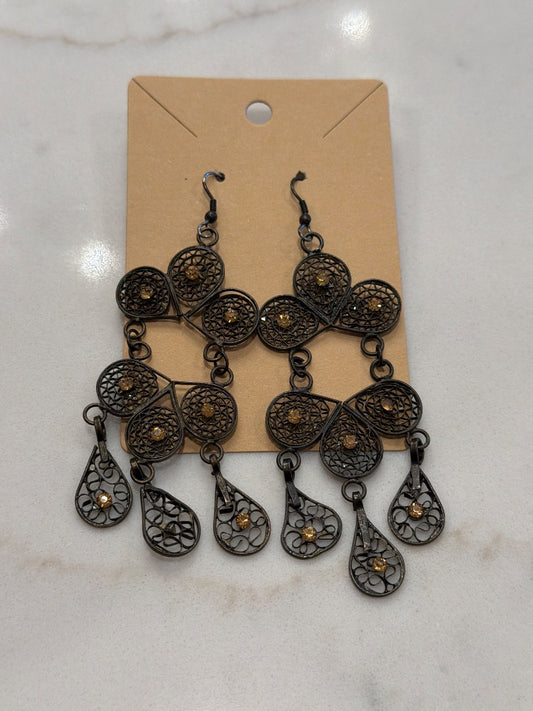 Various Earrings, Bronze, One Size, Used - Good