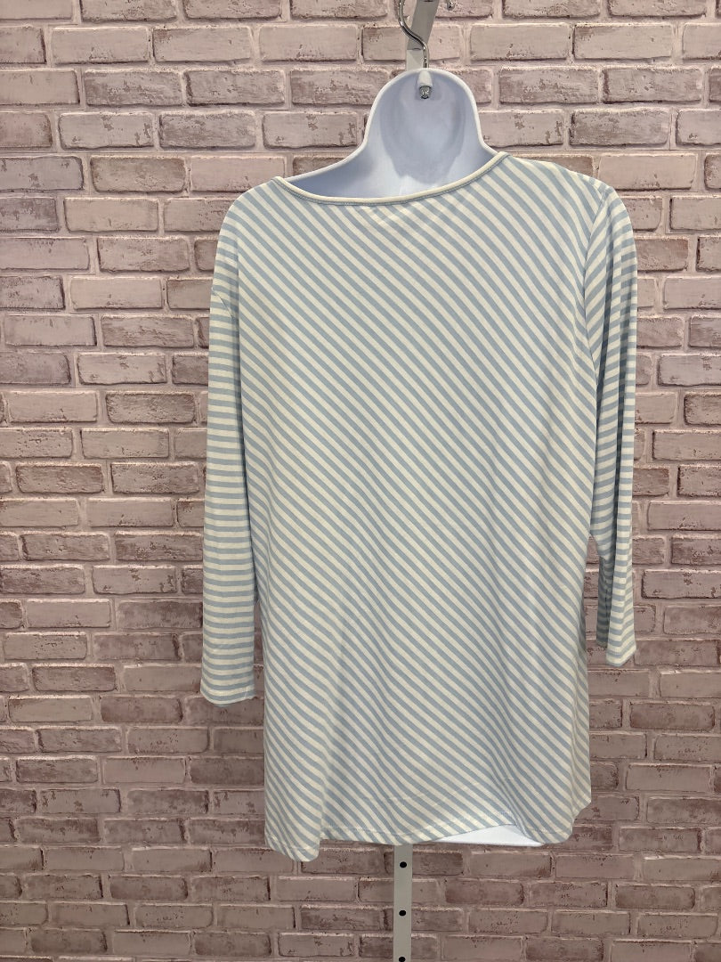 Charming Charlies Shirt, Blue/white stripes, XL, Used - Good