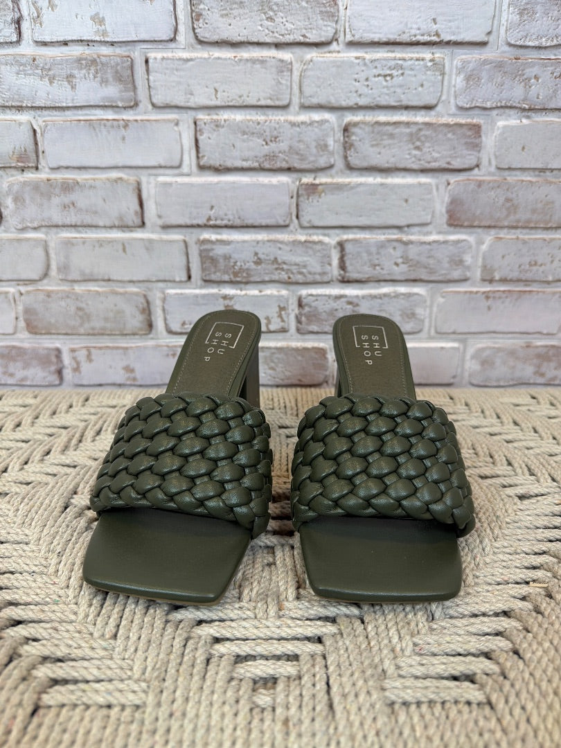 Shu Shop Heels, Green, 7.5, Used - Good