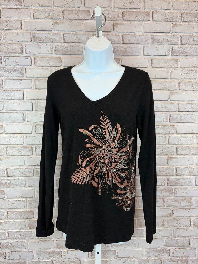 Cabi Shirt, Black multi, Large, Used - Good