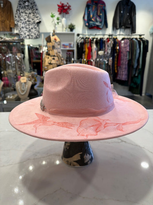 Sun Kissed Fedoras Flat brim hat, Pink, Medium, Brand New