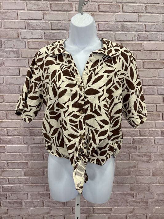 Sanctuary Shirt, Brown/white, XL, Used - Good