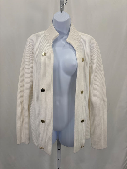 Calvin Klein knit Jacket, White, Medium, Used - Fair