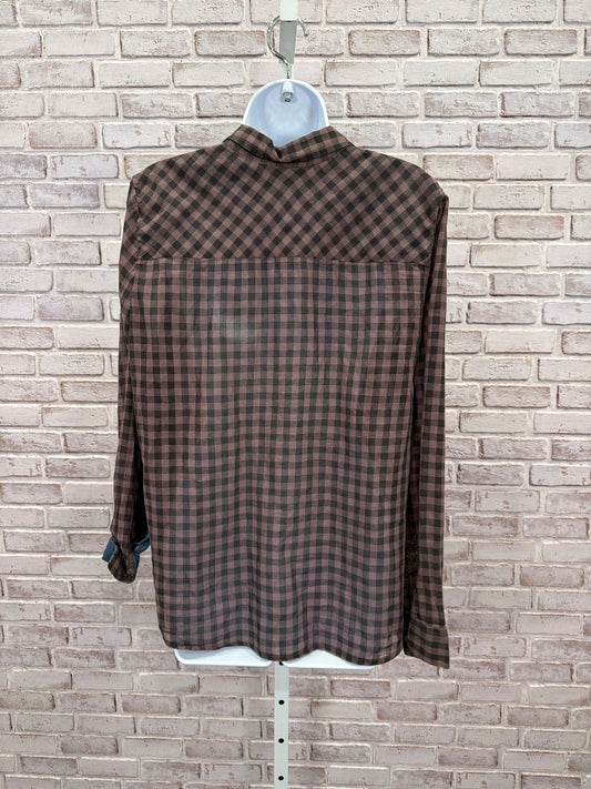 Bcbgeneration Shirt, Purple/black plaid, Large, Used - Good