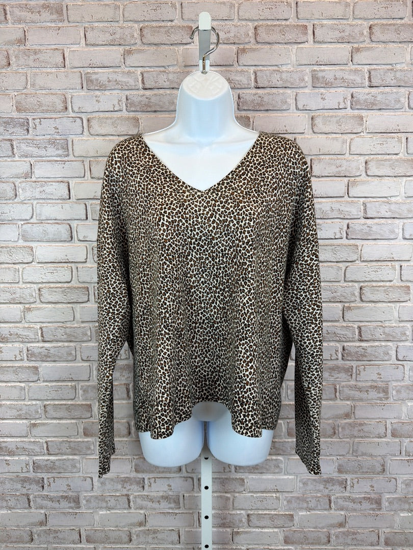 Banana Republic Merino Wool Sweater, Leopard, XL, Used - Excellent
