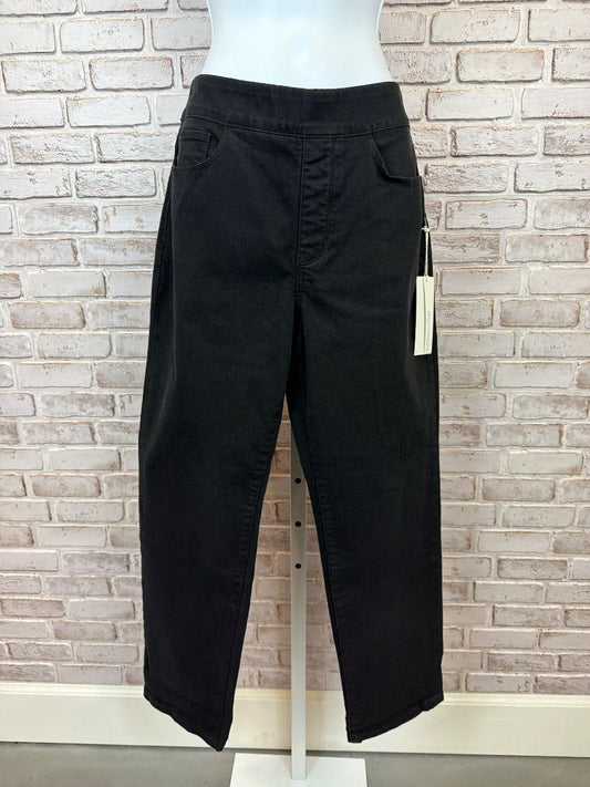 Soft Surroundings Pull on Straight Ultimate Denim Pants, Black, Small, New With Tags