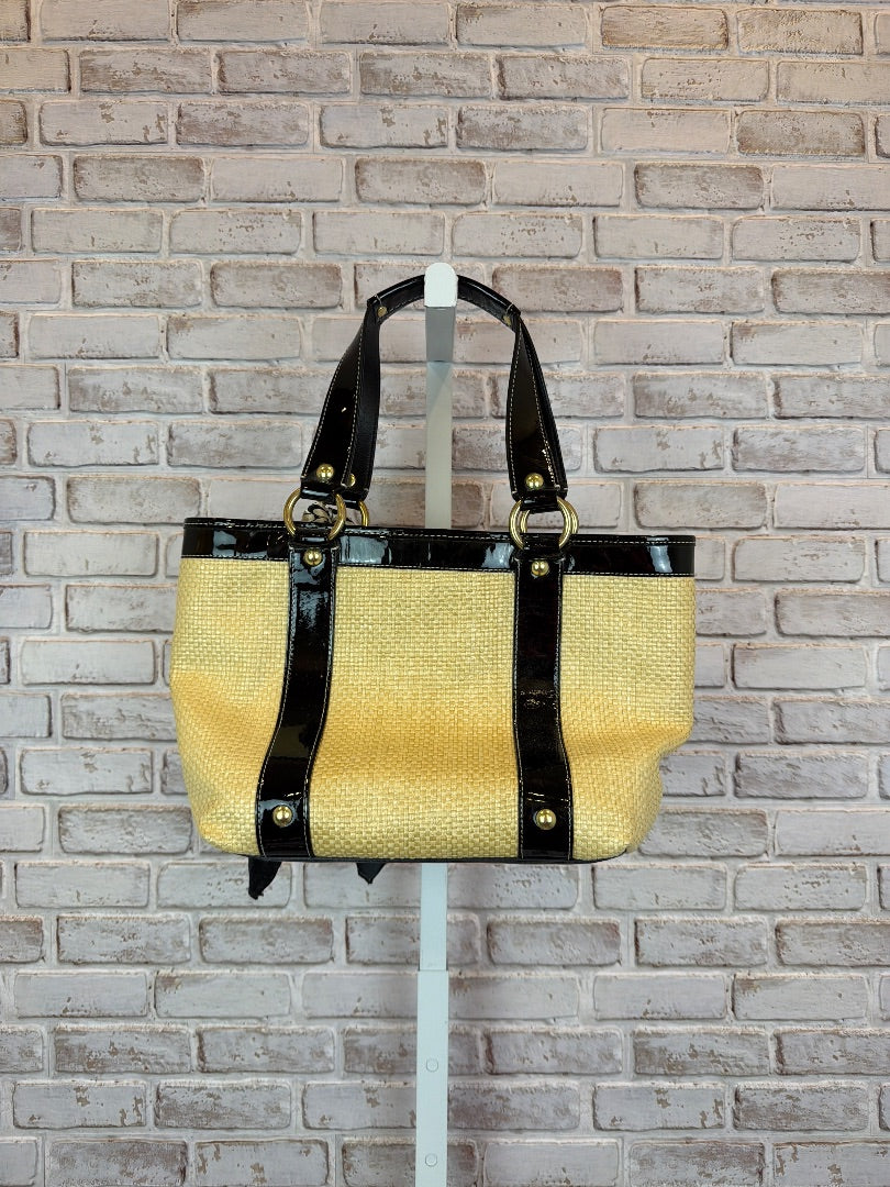 Coach Handbag, Black/straw, One Size, Used - Excellent