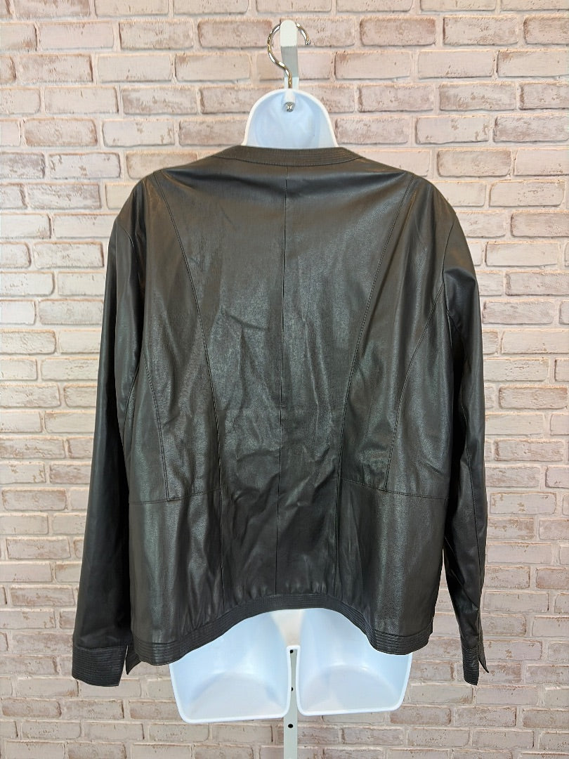 Chicos Leather Jacket, Black, 3, Used - Good