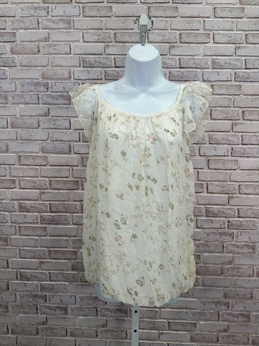 Luisa Ricci Shirt, white floral, Medium, Used - Good