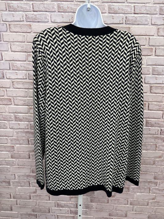 Talbots Cardigan, Black/white, XL, New With Tags