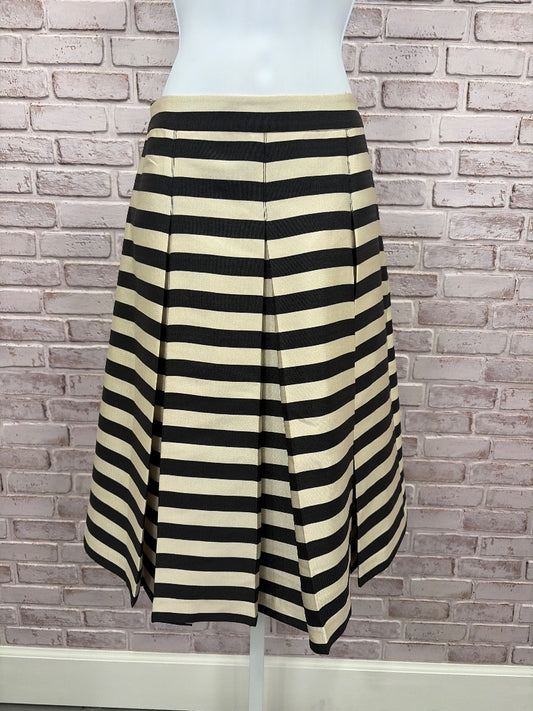 Halogen Skirt, Beige/black stripes, 4, Used - Good