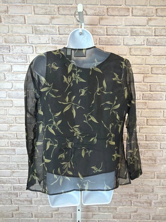 Liz Claiborne Cardigan And Tank Set - Black Multi, Size 8 - Excellent Condition