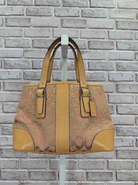 Coach Handbag, pink/tan, One Size, Used - Good