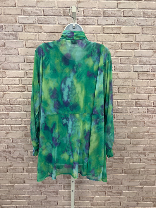 Susan Graver Shirt, Teal multi, XXL, Used - Good