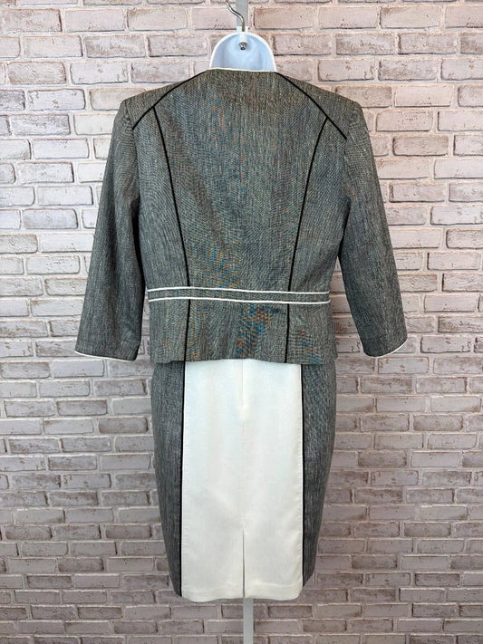 White House Black Market Dress – White House Black Market Dress, Grey/white/black, 4/6, Used - Good