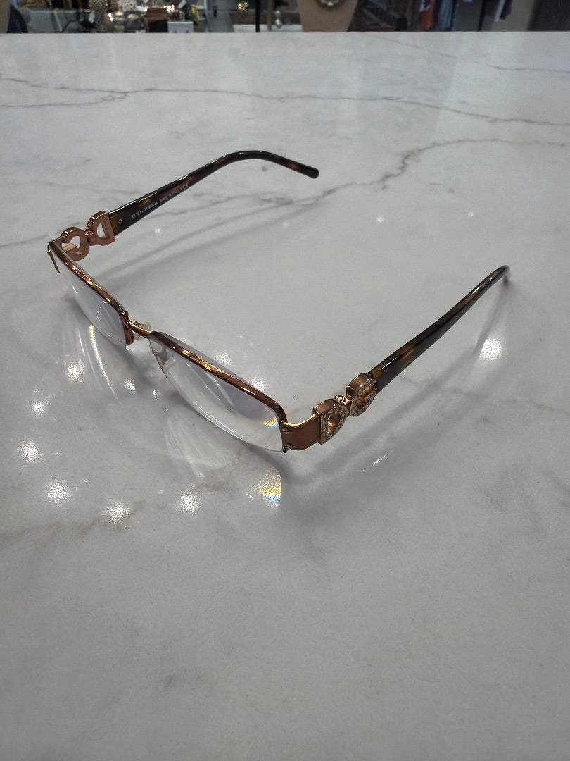 Dolce & Gabbana Prescription Eyeglasses, Brown multi, One Size, Used - Good