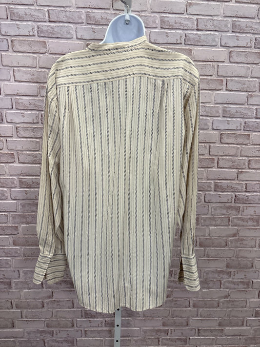 Ann Taylor Shirt, Cream/navy, Medium, Used - Good