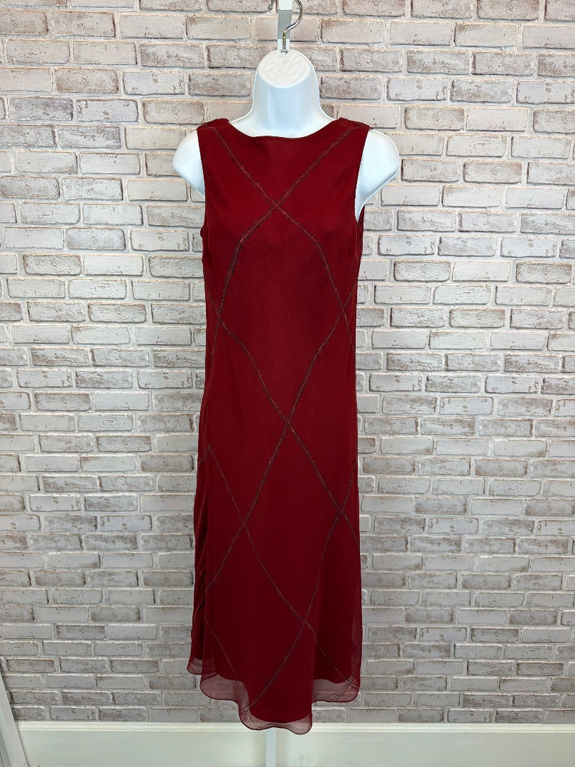 Emanuel Ungaro Silk Dress, red multi, 8, Used - Fair