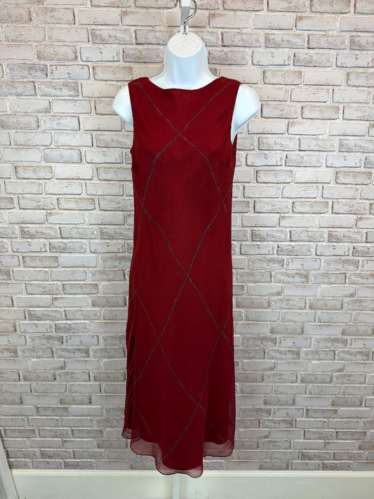 Emanuel Ungaro Silk Dress, red multi, 8, Used - Fair