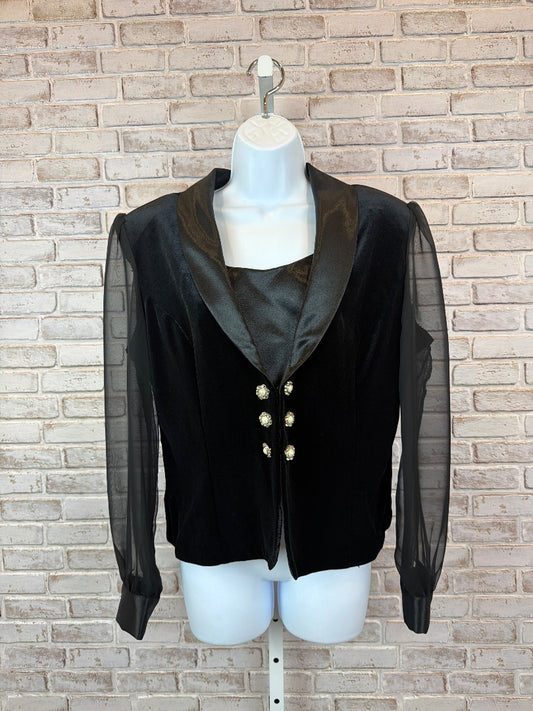 R&K Evenings Velvet Blazer, Black, 12, Used - Excellent