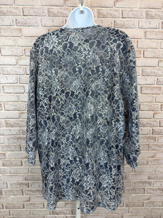 Travelers by chicos Lace Cardigan, Blue multi, 3, Used - Excellent