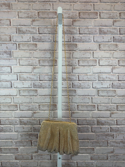 Jessica McClintock Crossbody Clutch, Gold, One Size, Used - Excellent