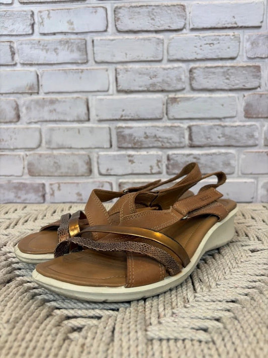 Ecco Sandals Women – Bronze, Size 37 – Good Condition