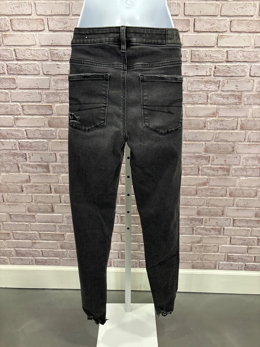American eagle High Rise Jegging Jeans, Black denim, 6 long, Used - Good