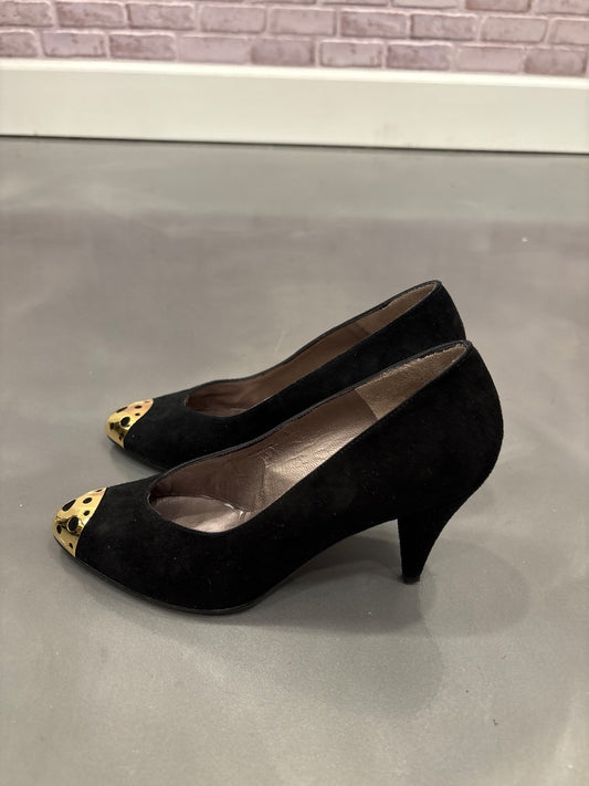 Bruno Magli Heels, Black/Gold, 34, Used - Good