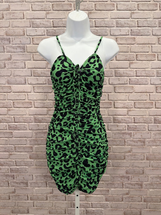 Shein Dress, Green leopard, Small, Used - Good