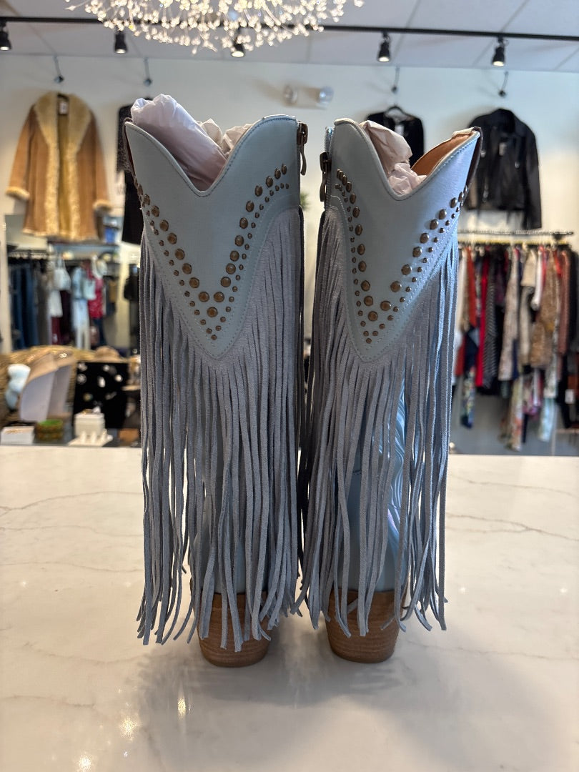 Beast fashion Cowgirl boots, Blue, 5.5