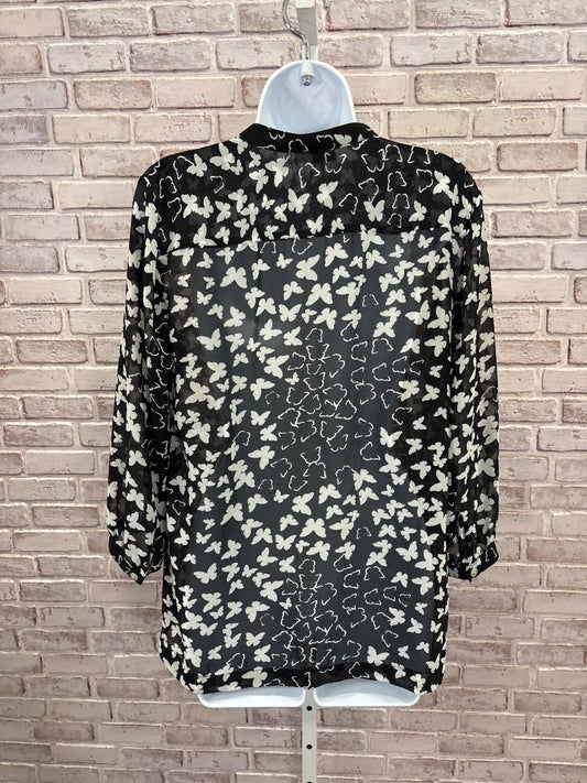Charter club Shirt, Black/white, Medium, Used - Good