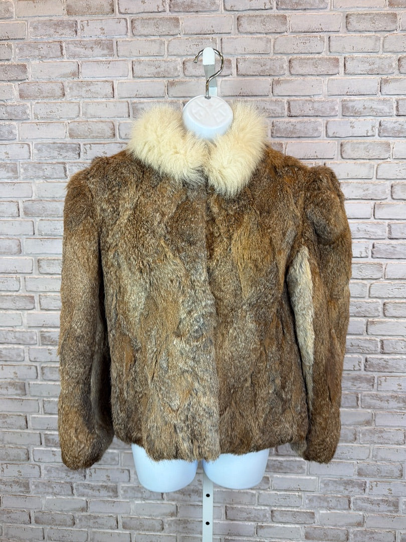 Sergio Valente Rabbit Fur Jacket, Brown, Medium, Used - Good
