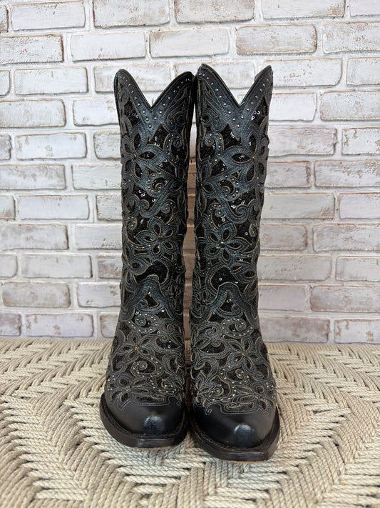 Corral Inlay Embroidery Cowgirl boots, Black, 7.5, Used - Excellent