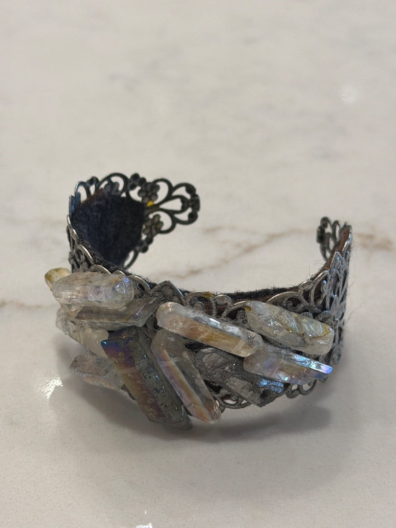 Various Bracelet, Silver/black, One Size, Used - Good