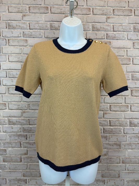 Ann Taylor Tee shirt, Beige/navy, XS, New With Tags