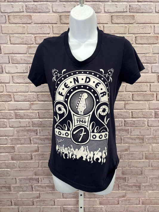 Fender Tee shirt, Navy/white, Large, Used - Good
