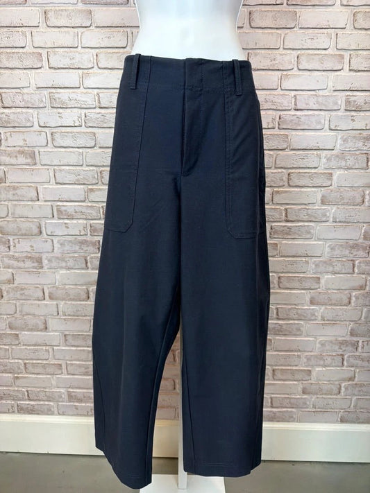 Athleta High Rise Wide Leg Pants With Patch Pockets – Navy, Size 12P – Excellent Condition
