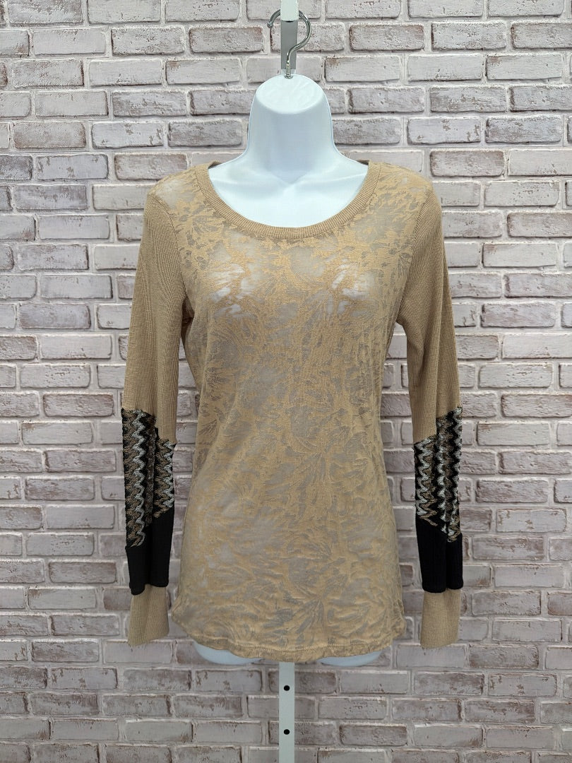 BKE Shirt, Tan multi, Medium, Used - Good