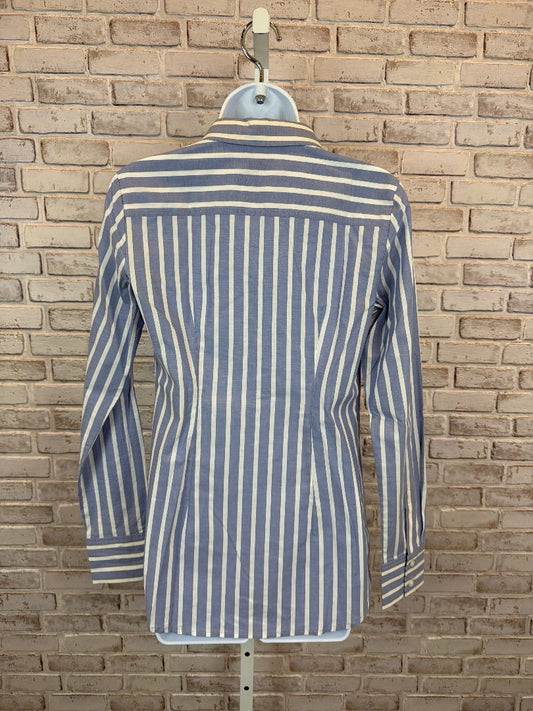 Ann Taylor Blouse, Blue/white stripes, 2, Used - Excellent