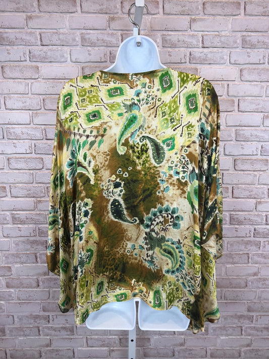 Chicos Silk Shirt, Green, L/XL, Used - Excellent